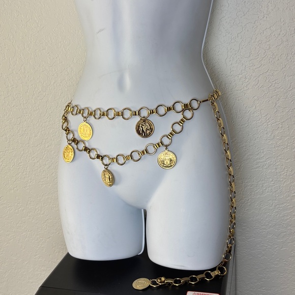 Vintage Gold Coin Chain Belt Republique Francaise - Adjustable - Super Sassy! - Picture 6 of 10